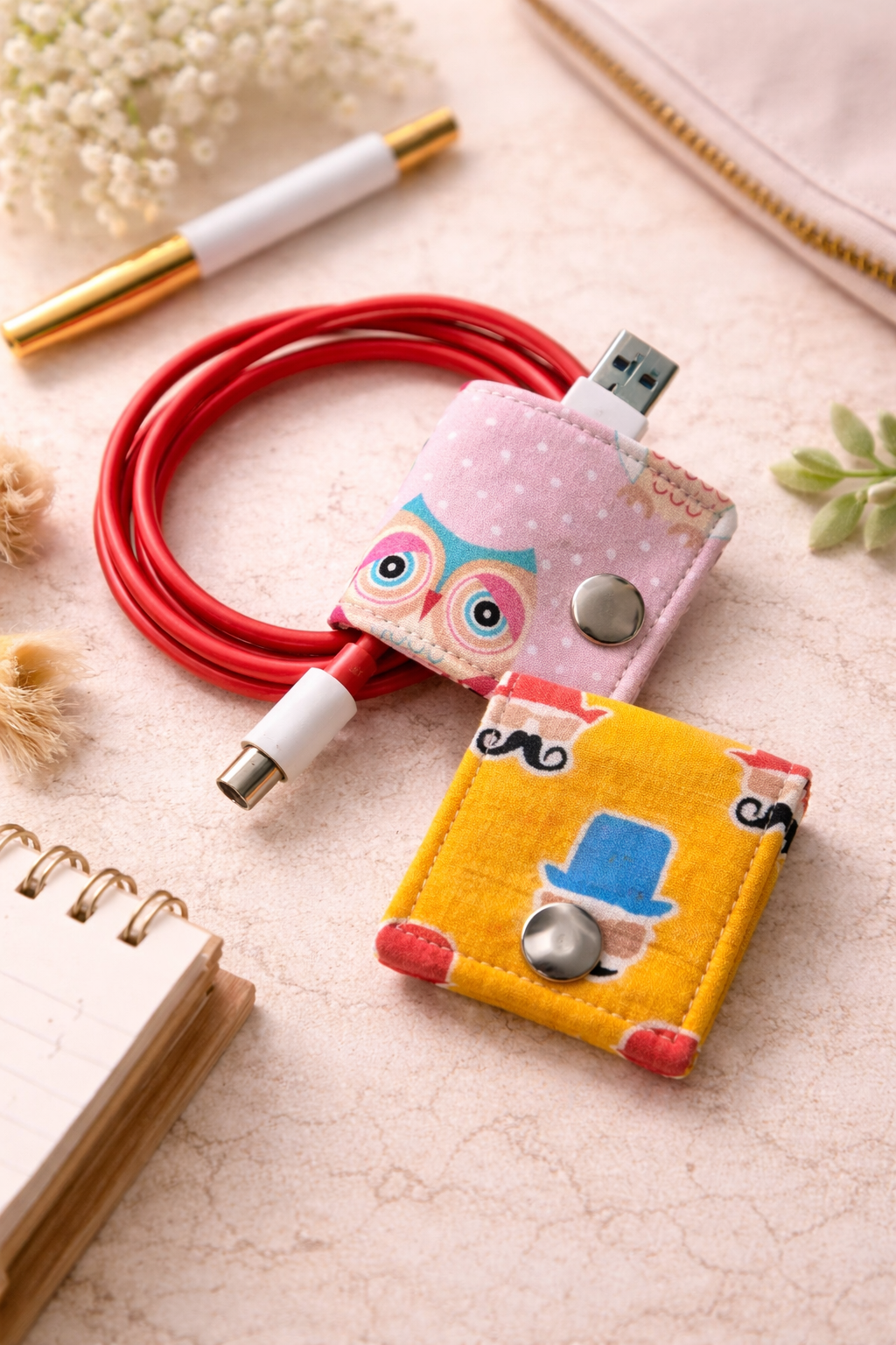 Fabric Cord Wraps -Set of 2