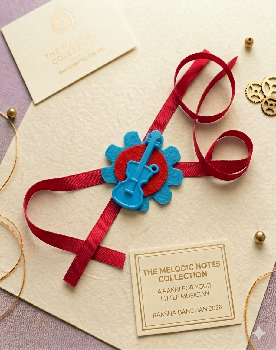 The Melodic Notes Collection: Handcrafted Guitar Rakhi