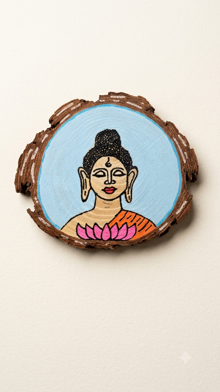 Handpainted Zen Meditating Buddha Desk Accent
