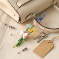 Handmade Beaded Flower Bouquet Bag Charm & Keychain