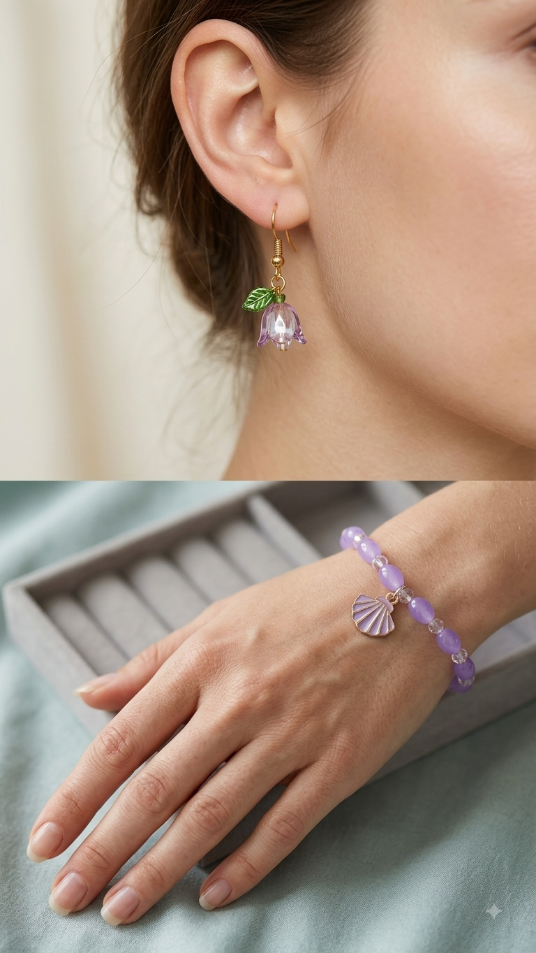 Lavender Belle Earring & Bracelet Set