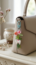 Handmade Beaded Flower Bouquet Bag Charm & Keychain