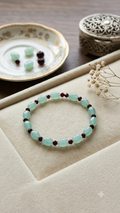 Crimson & Jade-Tone Beaded Friendship Bracelet