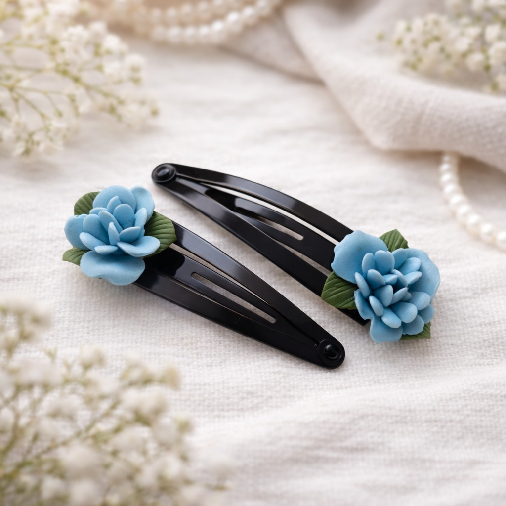 Powder Blue Hair Snaps