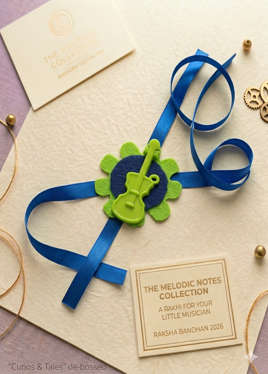 The Melodic Notes Collection: Handcrafted Guitar Rakhi