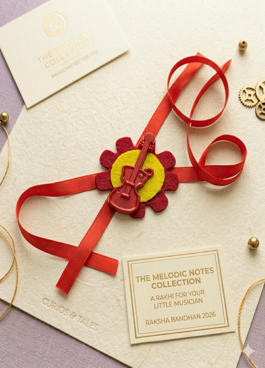 The Melodic Notes Collection: Handcrafted Guitar Rakhi