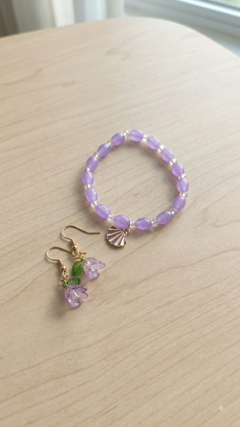 Lavender Belle Earring & Bracelet Set