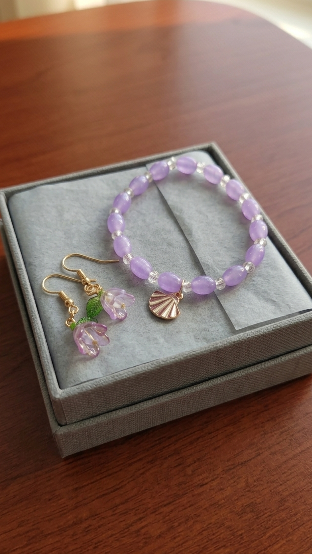 Lavender Belle Earring & Bracelet Set