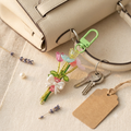Handmade Beaded Flower Bouquet Bag Charm & Keychain