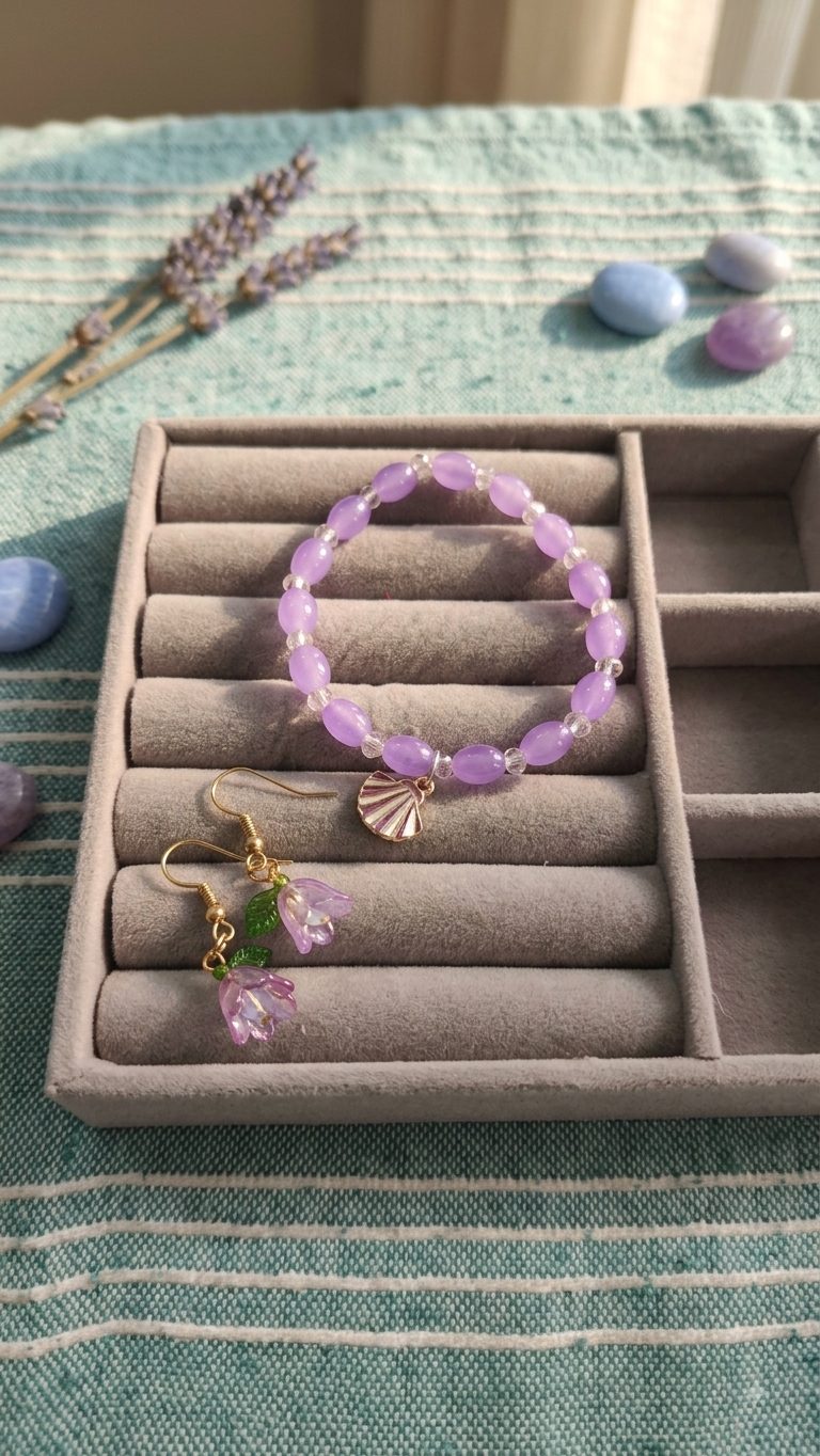 Lavender Belle Earring & Bracelet Set