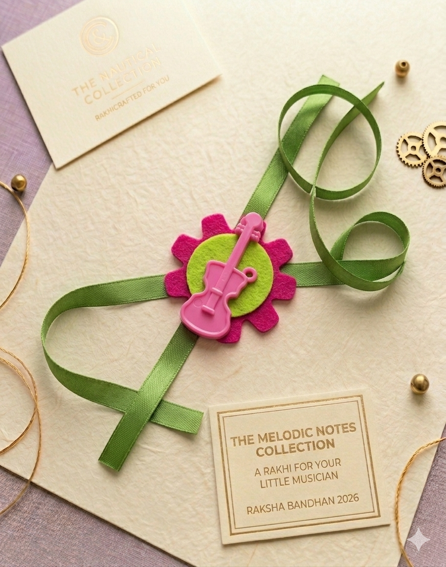 The Melodic Notes Collection: Handcrafted Guitar Rakhi