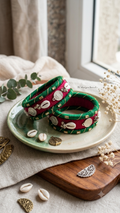 Maroon and Green Navratri Collection -Set of 6