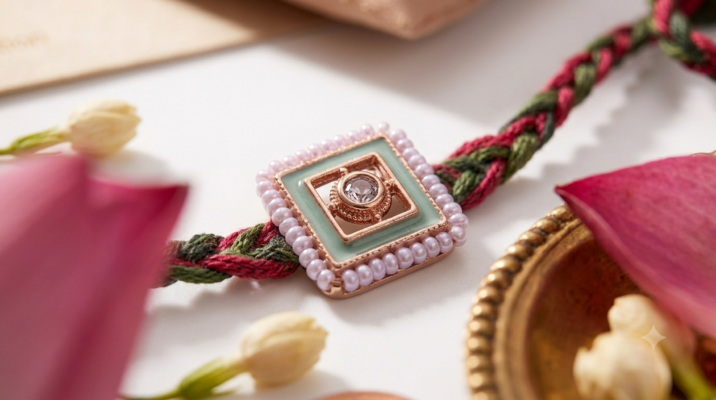 The Handcrafted Lotus Collection Rakhi – Elegant Festive Thread