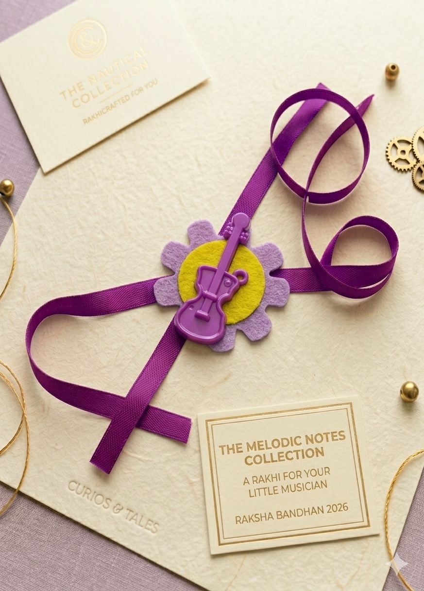 The Melodic Notes Collection: Handcrafted Guitar Rakhi