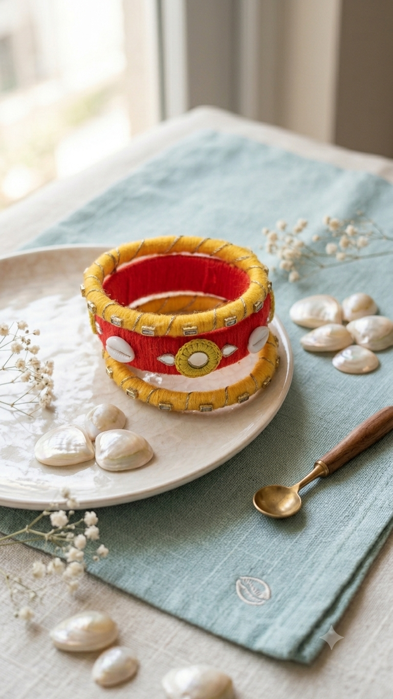 Red and Yellow Navratri Bangles - Set of 6