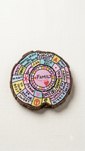Hand-Painted Wooden "Family & Joy" Slice Paperweight